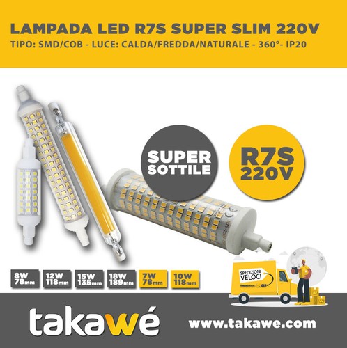 Lampada led baionetta r7s - lampada,