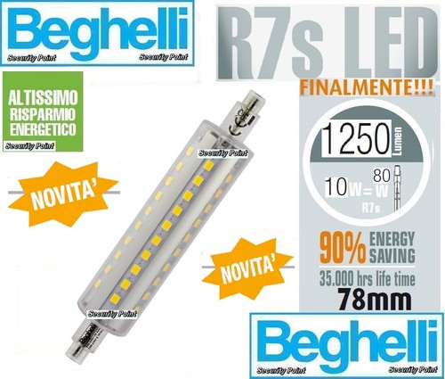 Beghelli lampadina led r7s - r7s, 10w